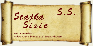 Stajka Šišić vizit kartica